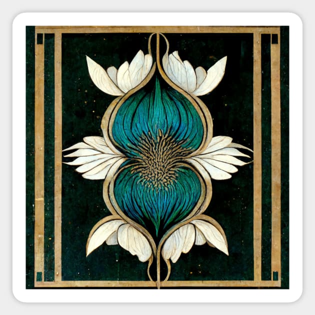 Art Deco design - peacock noir II Sticker by RoseAesthetic